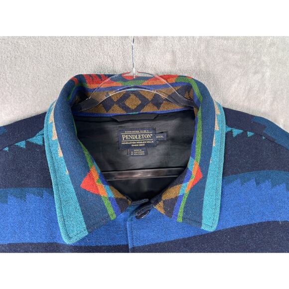 Pendleton Jacket Mens XXXL 3X Shacket Shirt Lahaina Wave Pattern Hawaiian Surf - Picture 4 of 16